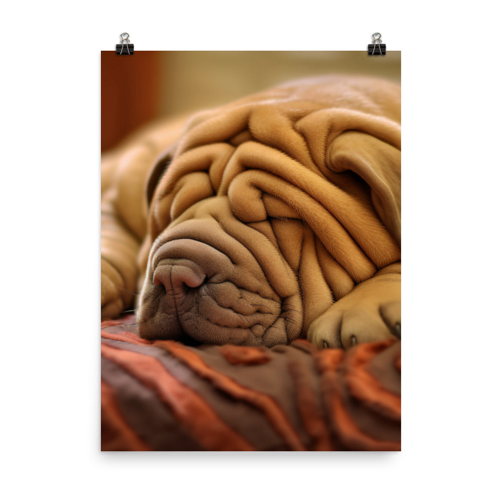 Shar Pei Dreaming Photo paper poster - PosterfyAI.com