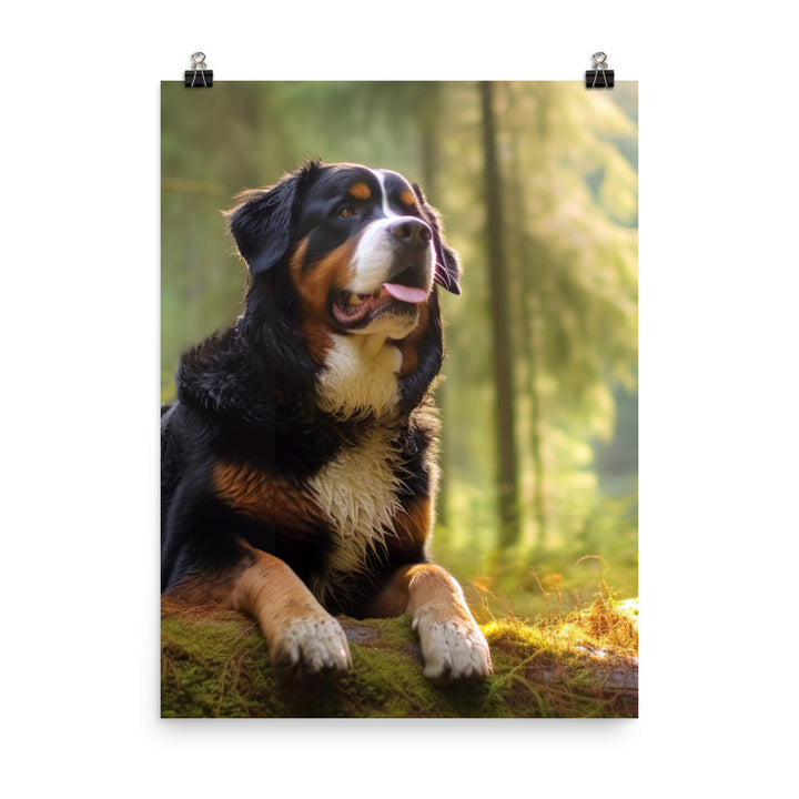 Serene Bernese Mountain Dog Photo paper poster - PosterfyAI.com