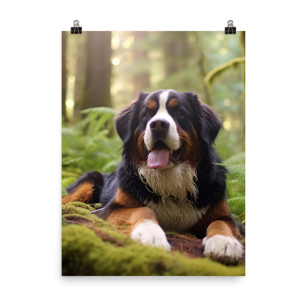 Serene Bernese Mountain Dog Photo paper poster - PosterfyAI.com