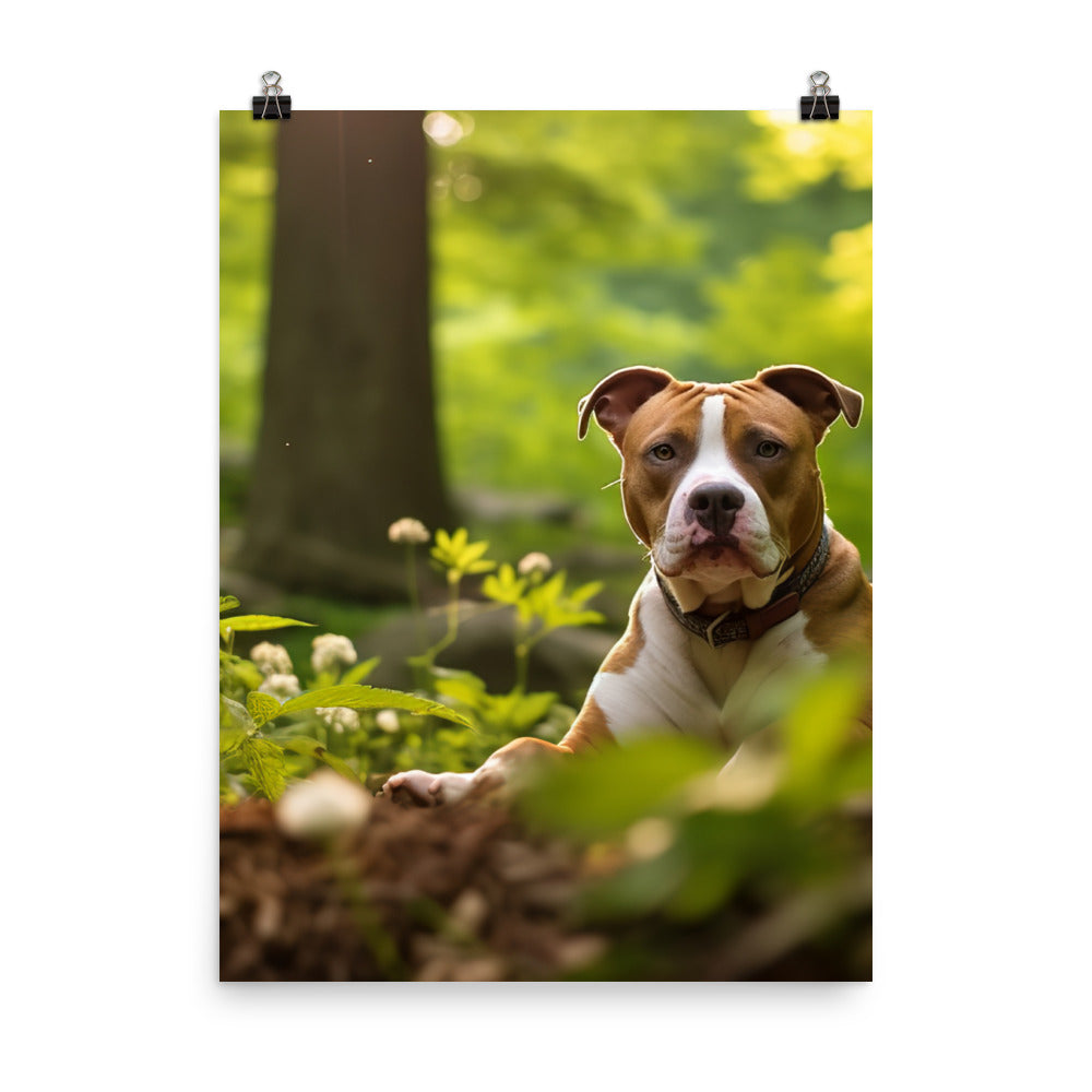 Serene American Staffordshire Terrier Photo paper poster - PosterfyAI.com