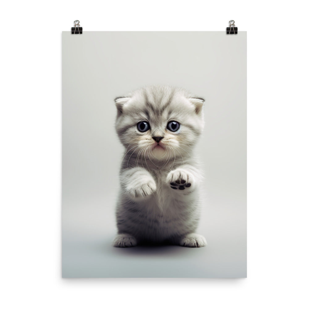 Scottish Fold Kitten Photo paper poster - PosterfyAI.com