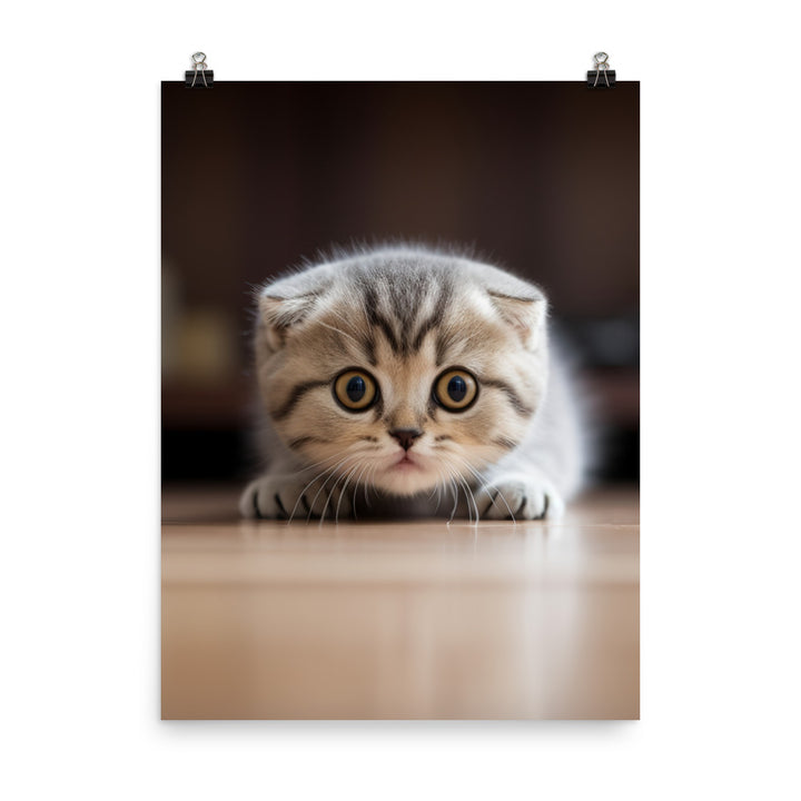 Scottish Fold Kitten Photo paper poster - PosterfyAI.com
