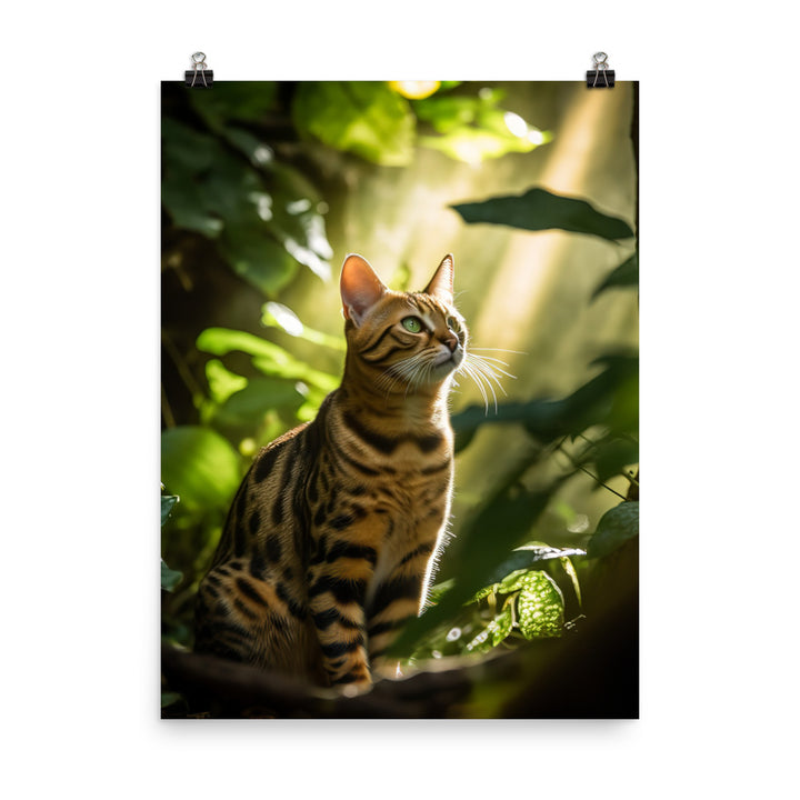 Bengal Cat in its Natural Habitat Photo paper poster - PosterfyAI.com