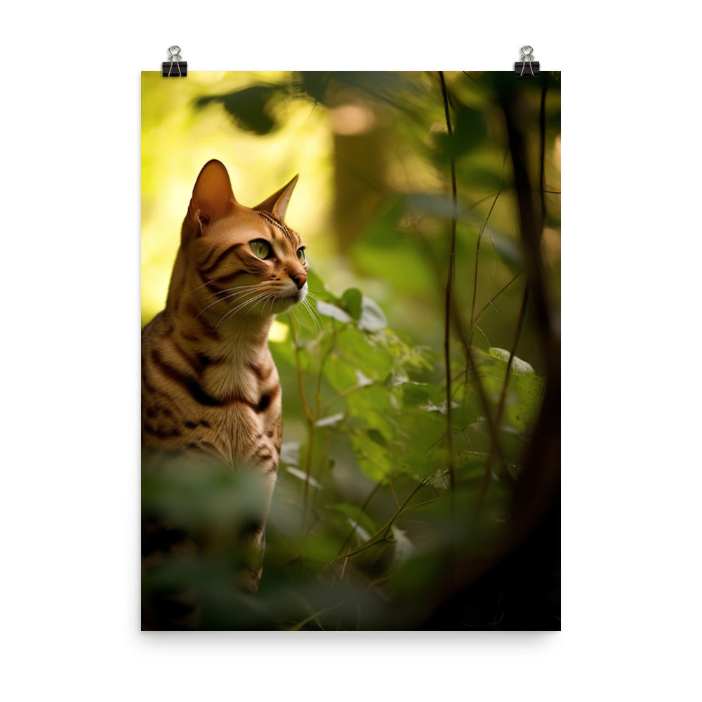 Bengal Cat in its Natural Habitat Photo paper poster - PosterfyAI.com