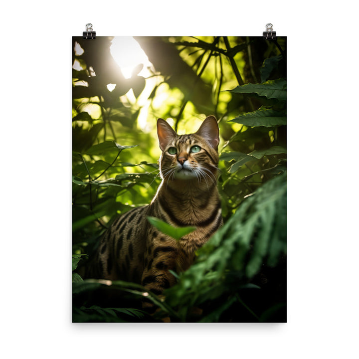 Bengal Cat in its Natural Habitat Photo paper poster - PosterfyAI.com