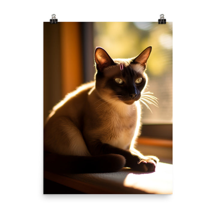 Siamese in Sunlit Splendor Photo paper poster - PosterfyAI.com
