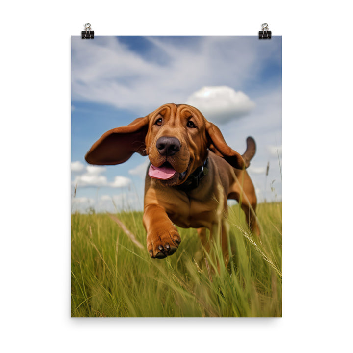 Bloodhounds Playtime Photo paper poster - PosterfyAI.com