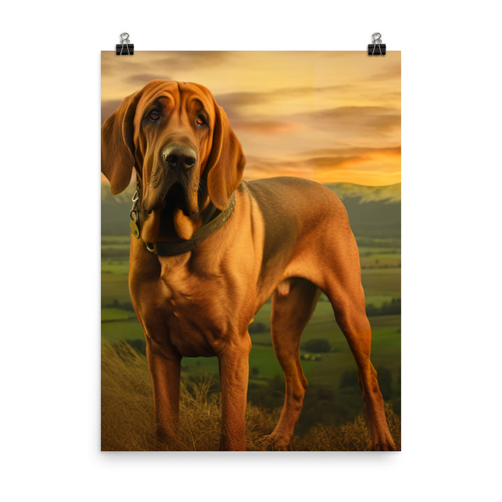 Bloodhound Portrait Photo paper poster - PosterfyAI.com