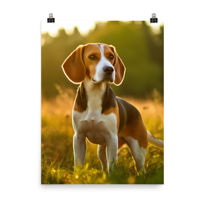 Beagle on the hunt Photo paper poster - PosterfyAI.com