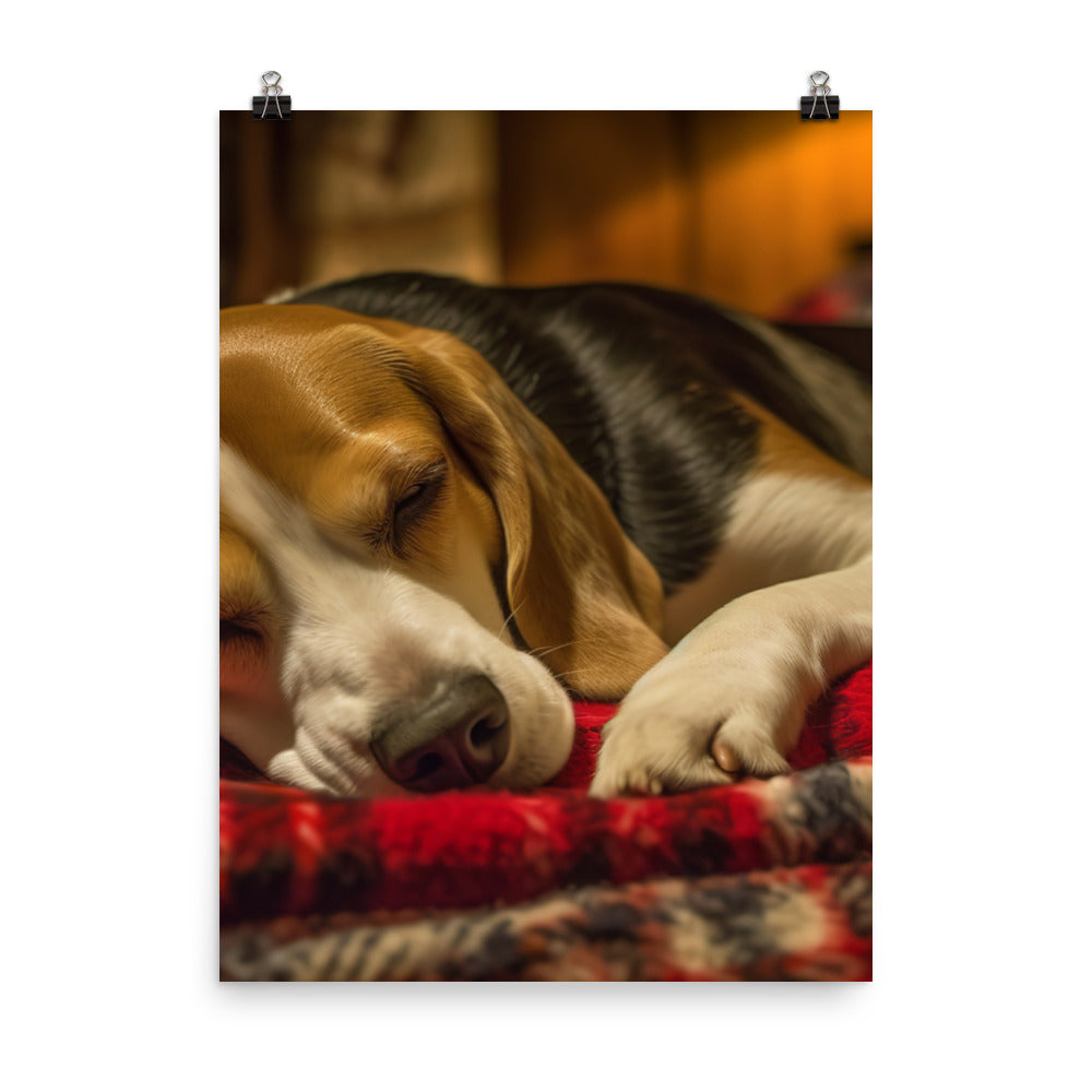 Beagle in repose Photo paper poster - PosterfyAI.com