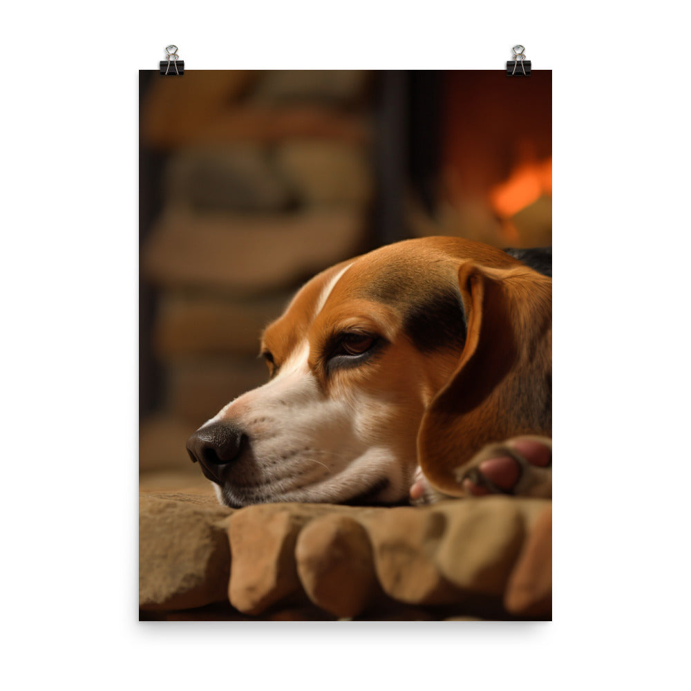 Beagle in repose Photo paper poster - PosterfyAI.com