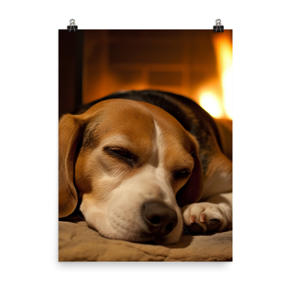 Beagle in repose Photo paper poster - PosterfyAI.com