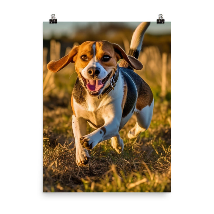 Beagle at play Photo paper poster - PosterfyAI.com