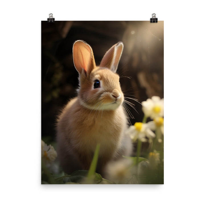 Tan Bunnys Playful Wonders Photo paper poster - PosterfyAI.com