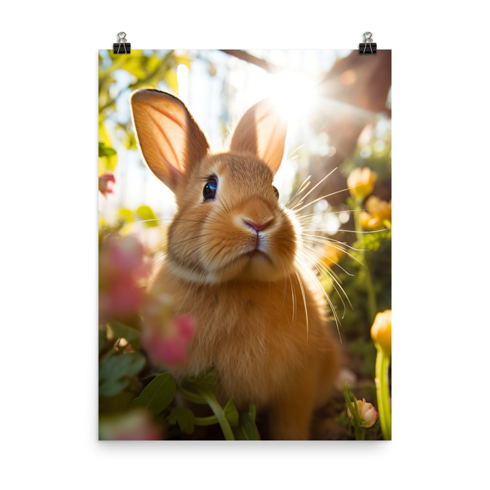 Tan Bunnys Playful Wonders Photo paper poster - PosterfyAI.com