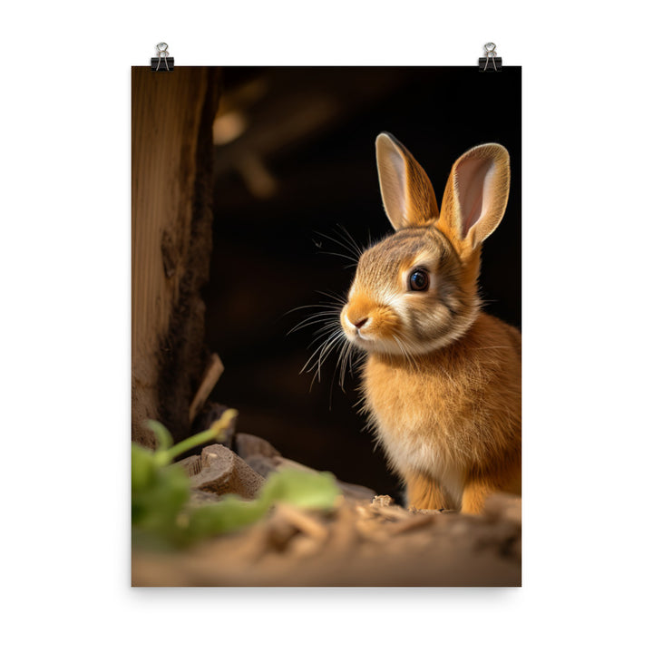 Tan Bunny Amidst Rustic Beauty Photo paper poster - PosterfyAI.com