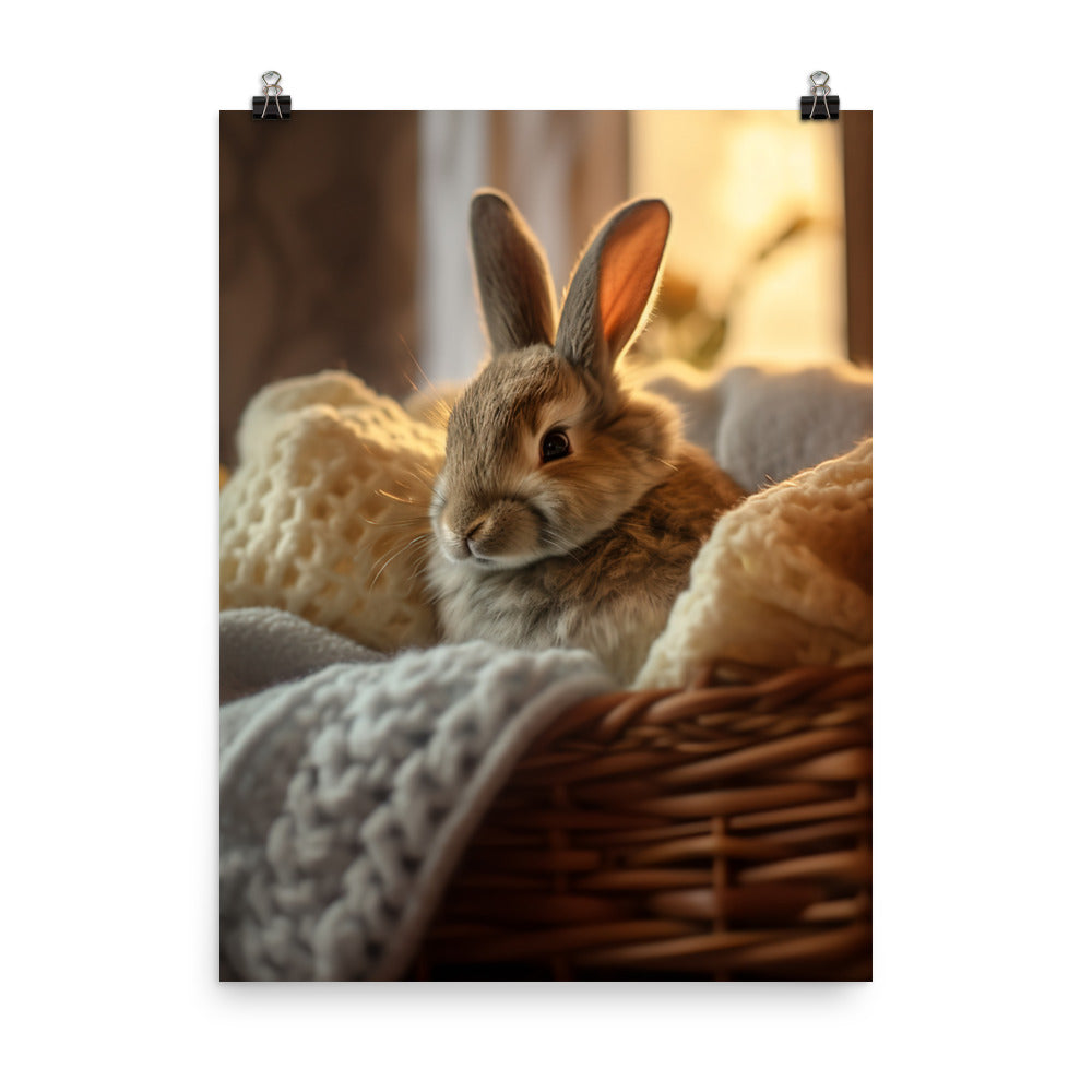 Thrianta Bunny in a Cozy Setting Photo paper poster - PosterfyAI.com
