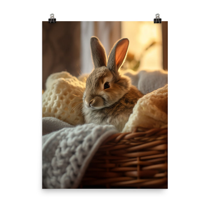 Thrianta Bunny in a Cozy Setting Photo paper poster - PosterfyAI.com