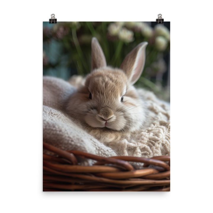 Thrianta Bunny in a Cozy Setting Photo paper poster - PosterfyAI.com