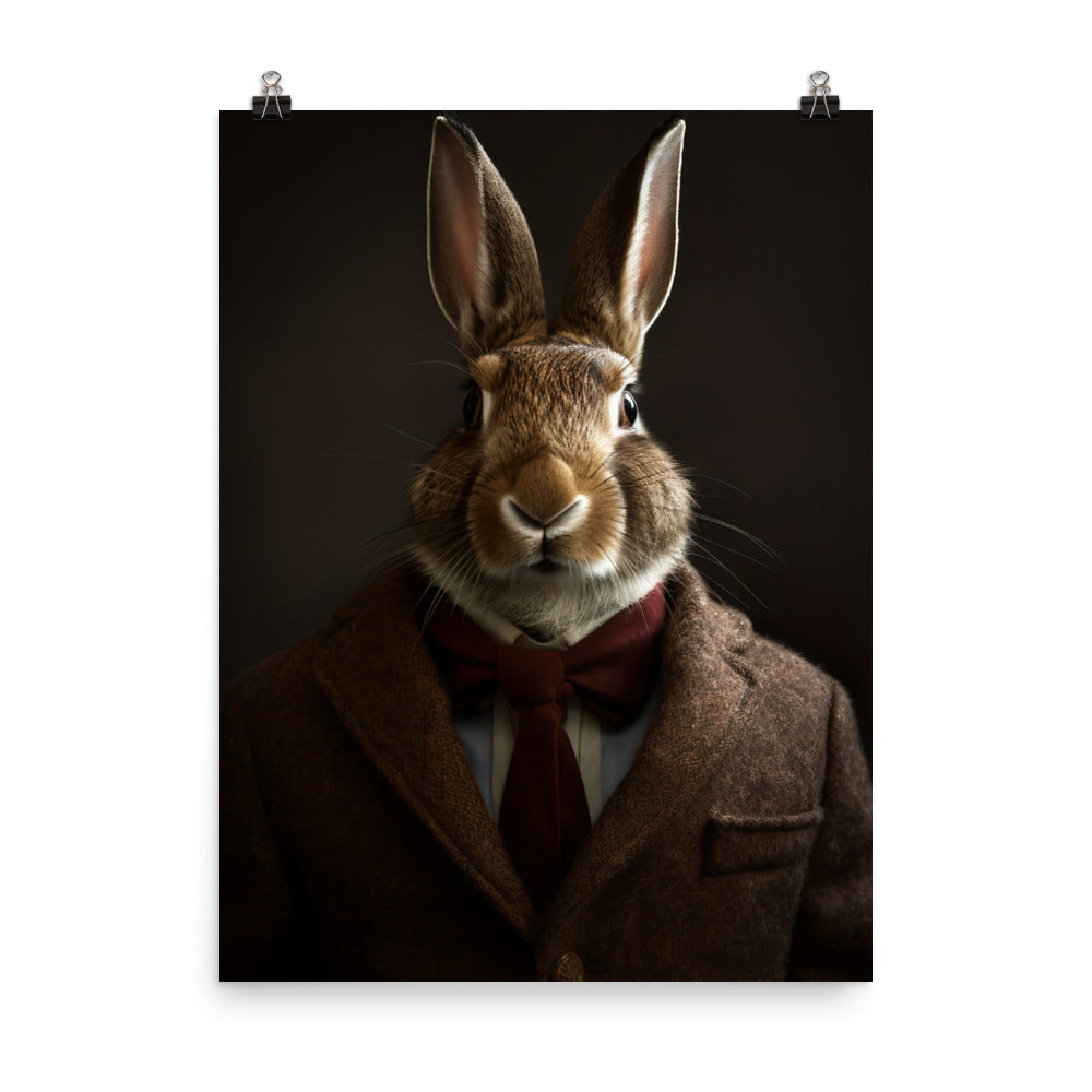Belgian Hare with a Fashionable Pose Photo paper poster - PosterfyAI.com