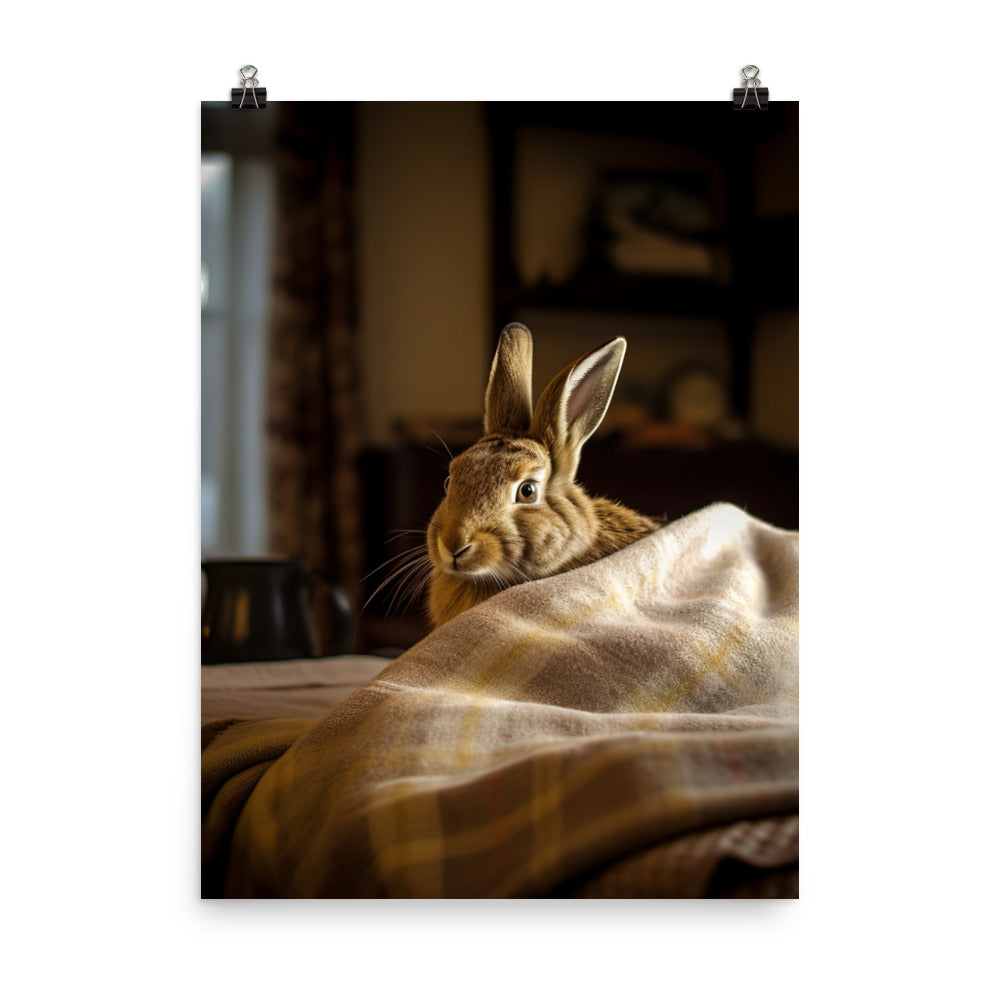 Belgian Hare in a Cozy Setting Photo paper poster - PosterfyAI.com