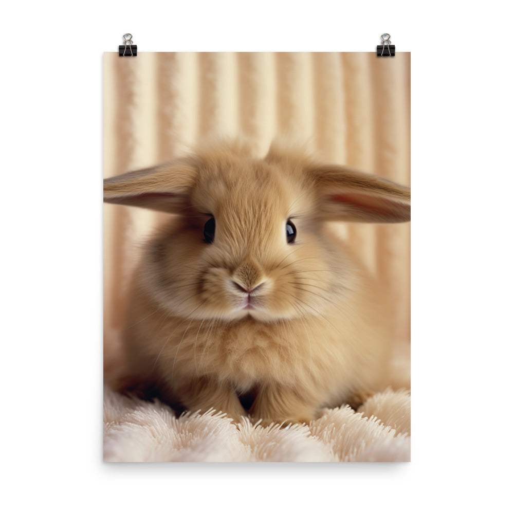 Adorable American Bunny Photo paper poster - PosterfyAI.com