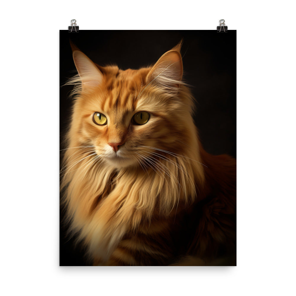Timeless Appeal of Manx Cat Photo paper poster - PosterfyAI.com