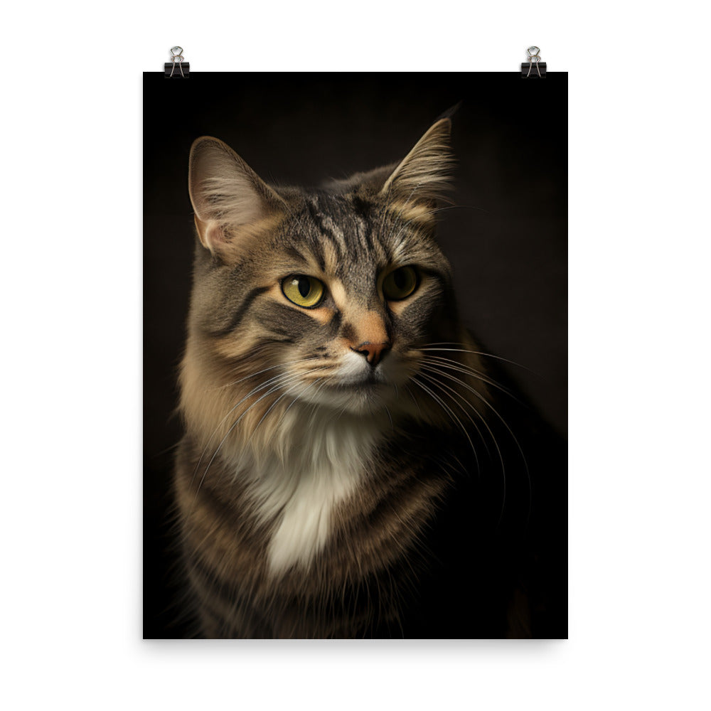 Timeless Appeal of Manx Cat Photo paper poster - PosterfyAI.com