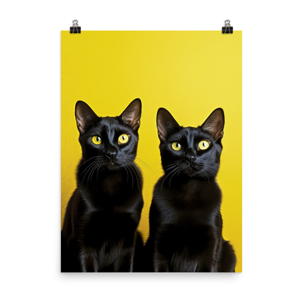 Striking Contrast of Bombay Cat Photo paper poster - PosterfyAI.com