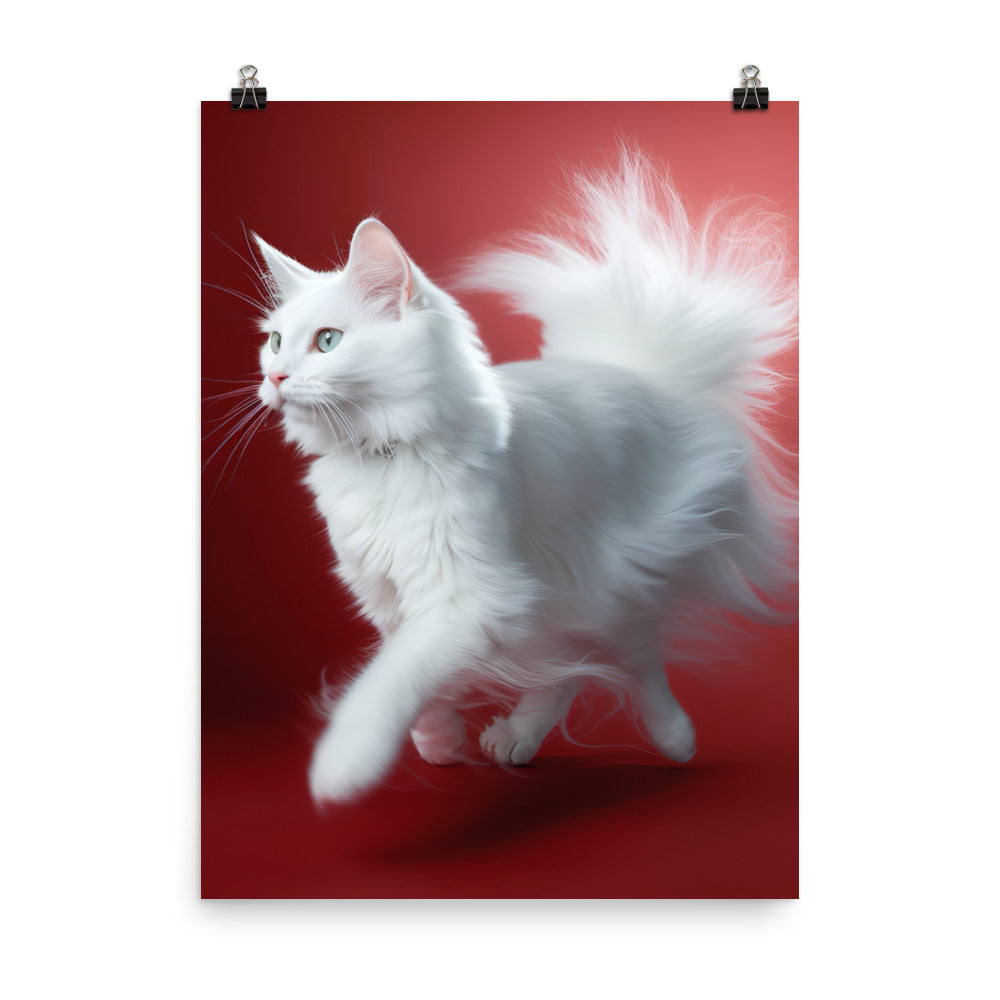 Turkish Angora Cat Photo paper poster - PosterfyAI.com
