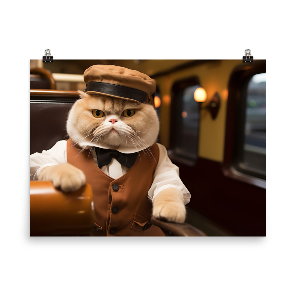 Exotic Shorthair Transit Operator Photo paper poster - PosterfyAI.com