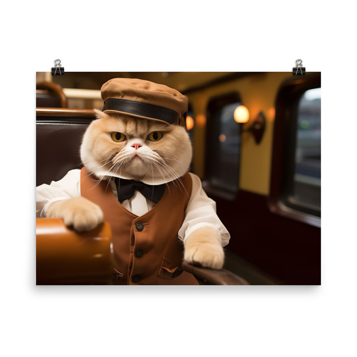 Exotic Shorthair Transit Operator Photo paper poster - PosterfyAI.com