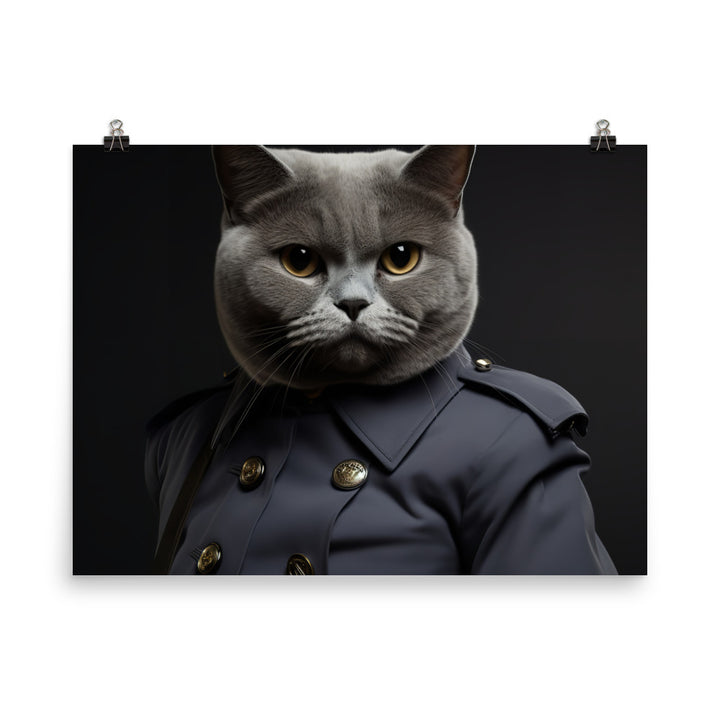 British Shorthair Security Officer Photo paper poster - PosterfyAI.com