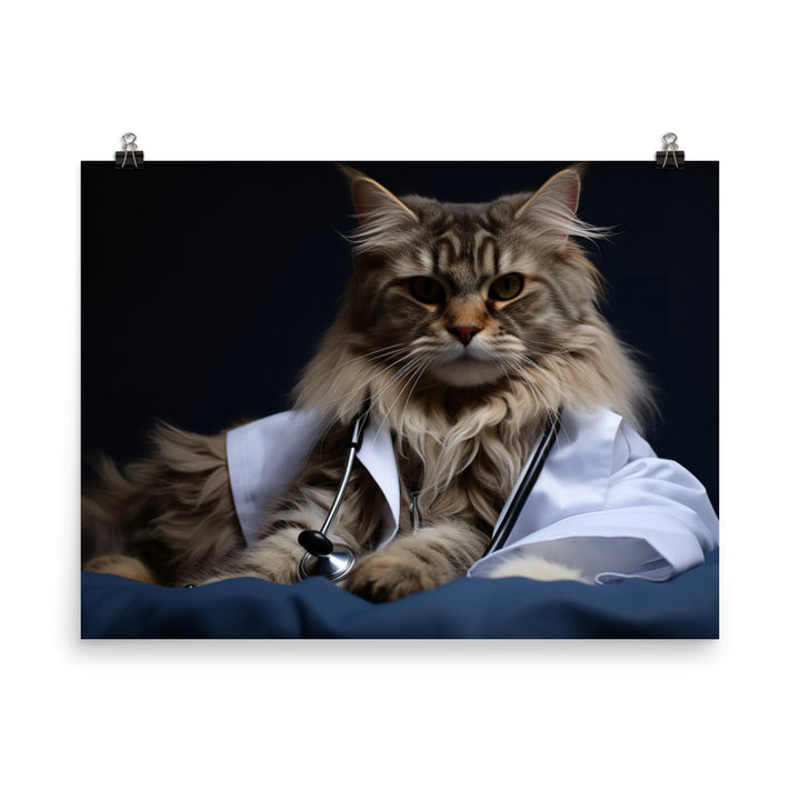 Maine Coon Doctor Photo paper poster - PosterfyAI.com