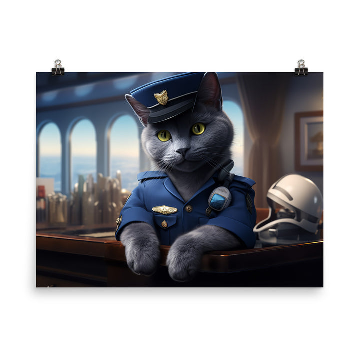Russian Blue Cabin Crew Photo paper poster - PosterfyAI.com