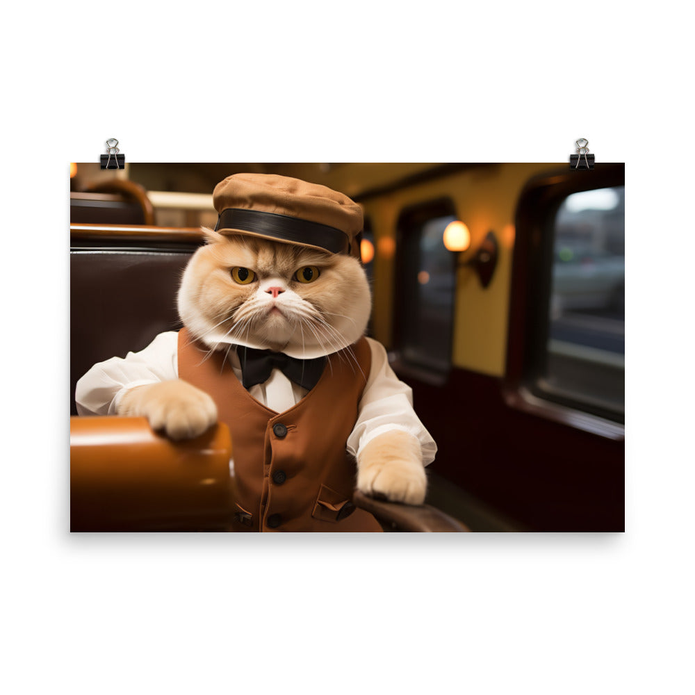 Exotic Shorthair Transit Operator Photo paper poster - PosterfyAI.com