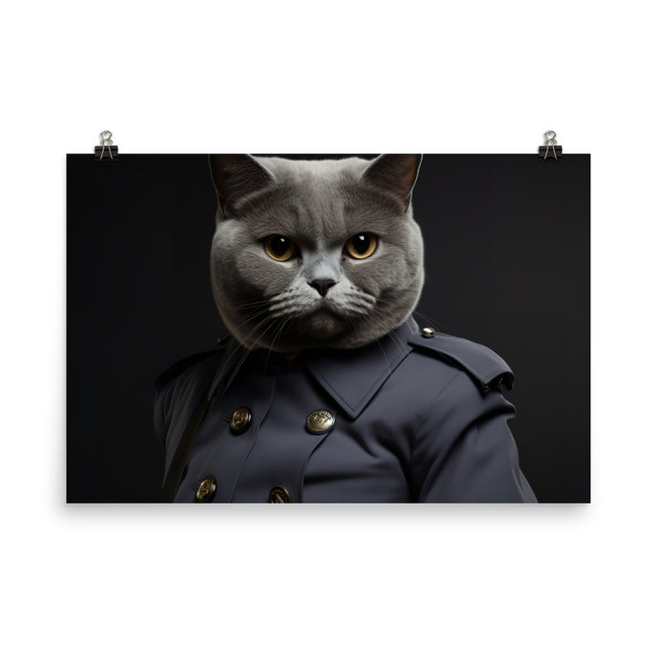 British Shorthair Security Officer Photo paper poster - PosterfyAI.com
