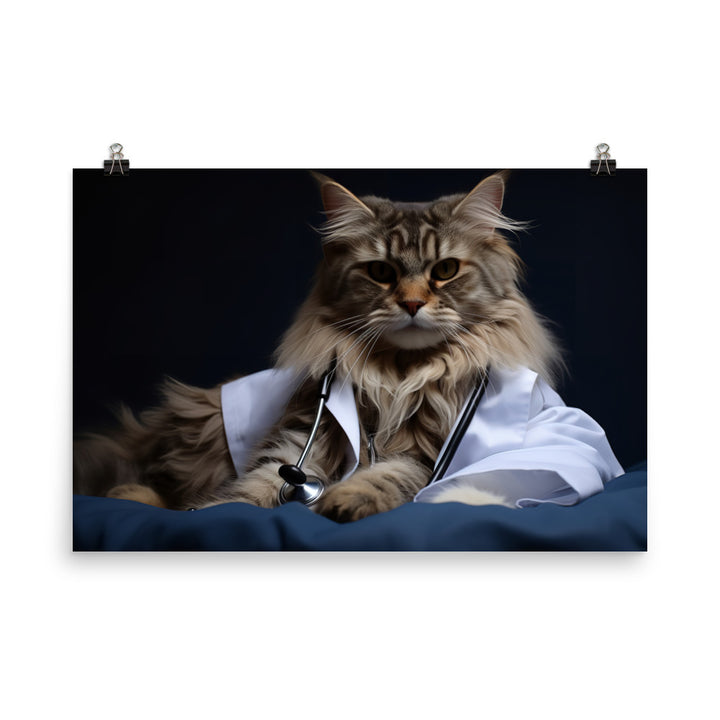 Maine Coon Doctor Photo paper poster - PosterfyAI.com