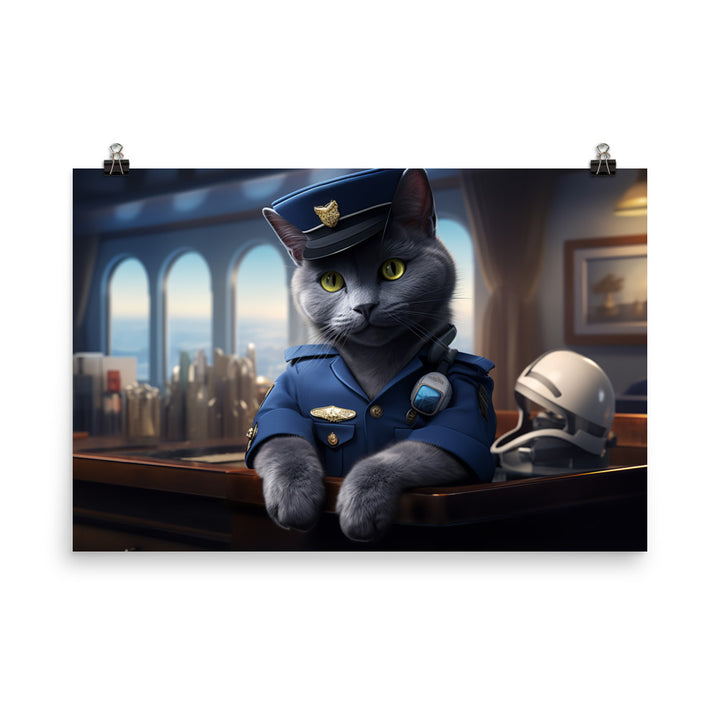 Russian Blue Cabin Crew Photo paper poster - PosterfyAI.com