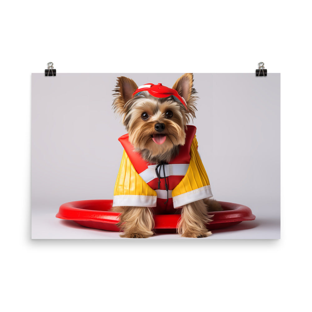Yorkshire Terrier Lifeguard Photo paper poster - PosterfyAI.com
