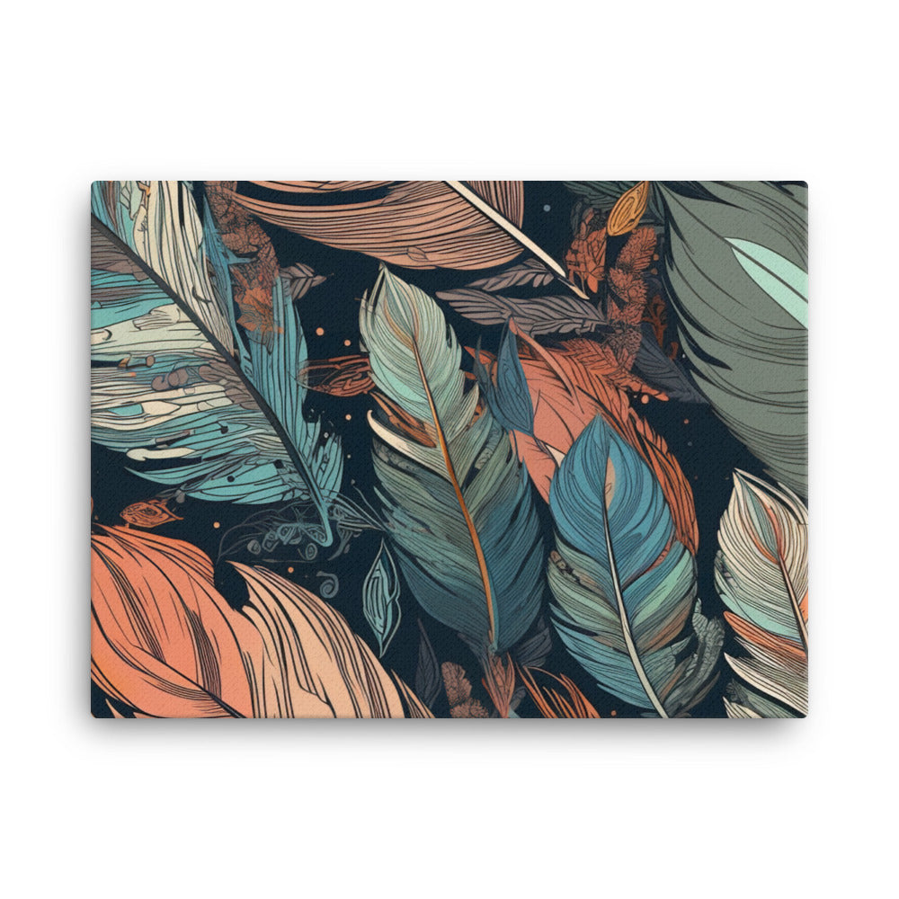 Bird feathers Pattern canvas - Posterfy.AI