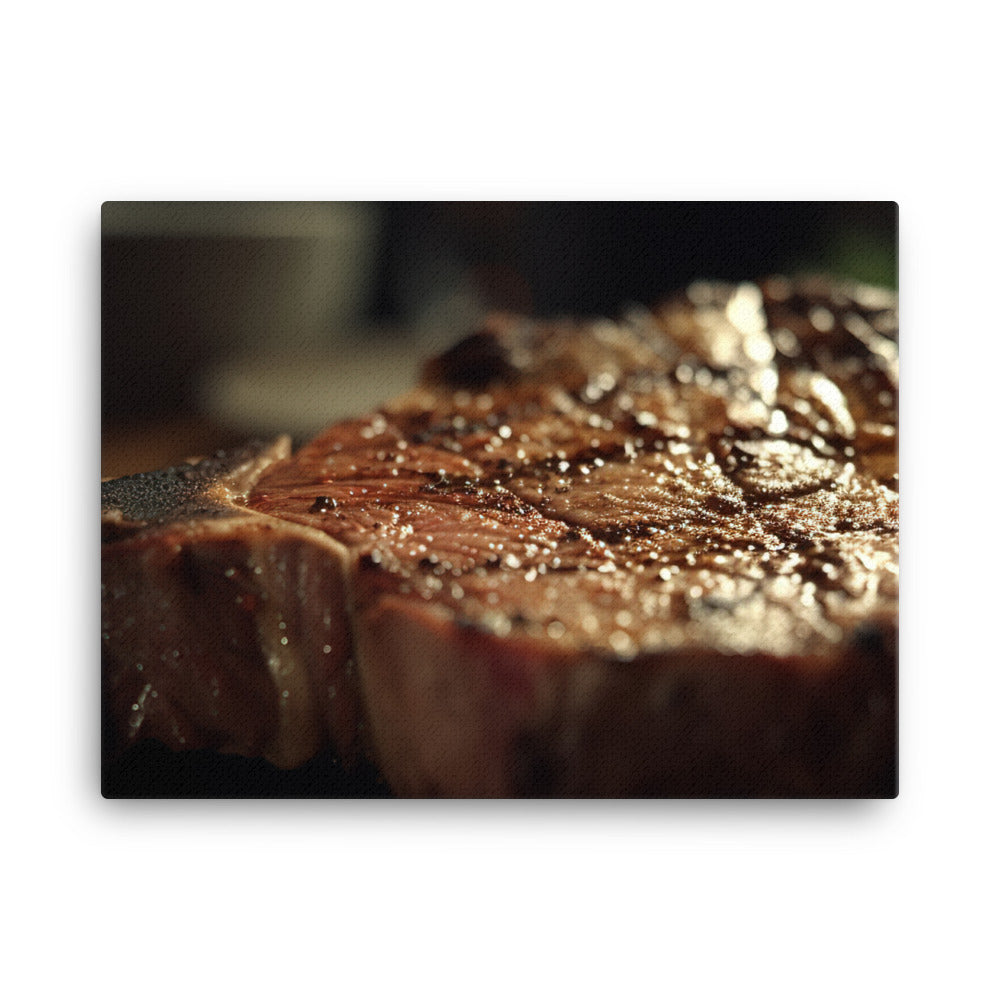 T-Bone Steak, Rare and Delicious canvas - Posterfy.AI