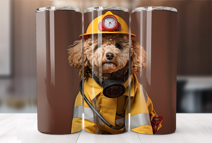 Poodle Firefighter Tumbler