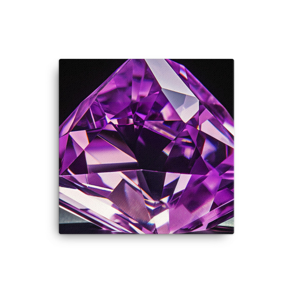 A vibrant purple diamond glimmers in the light canvas - Posterfy.AI