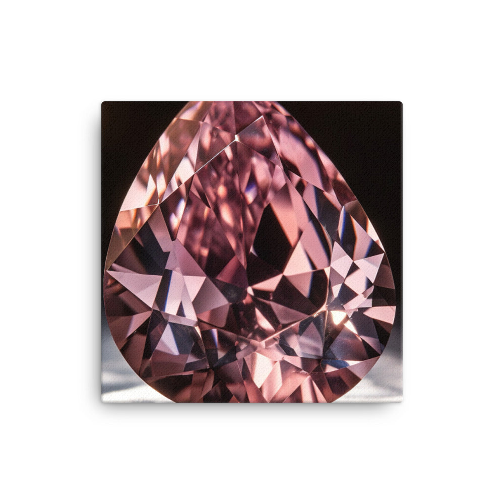 A close-up of a pear shaped pink diamond canvas - Posterfy.AI