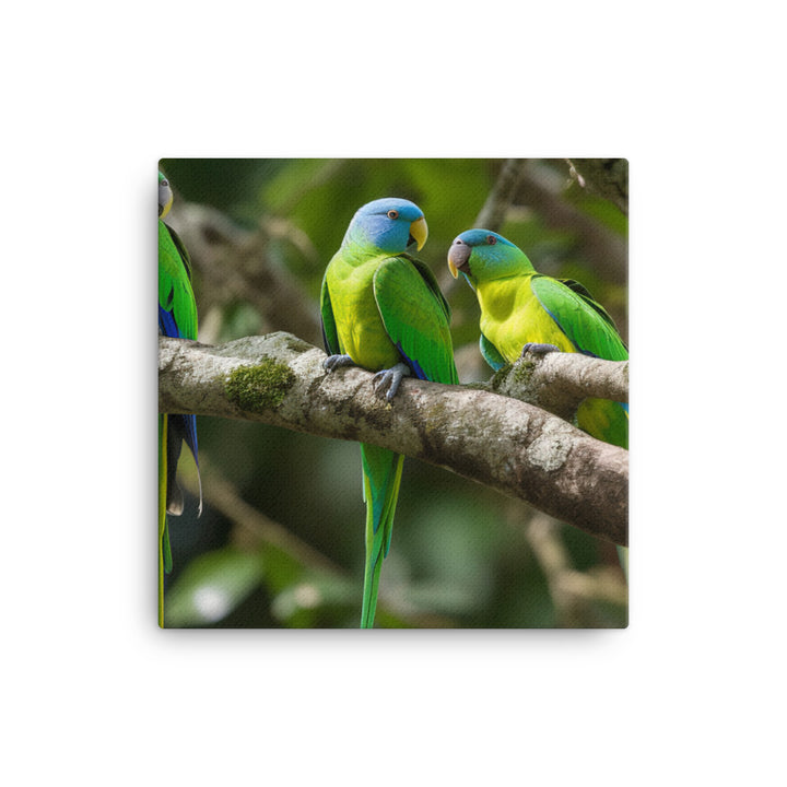 Rainbow Parakeets canvas - Posterfy.AI