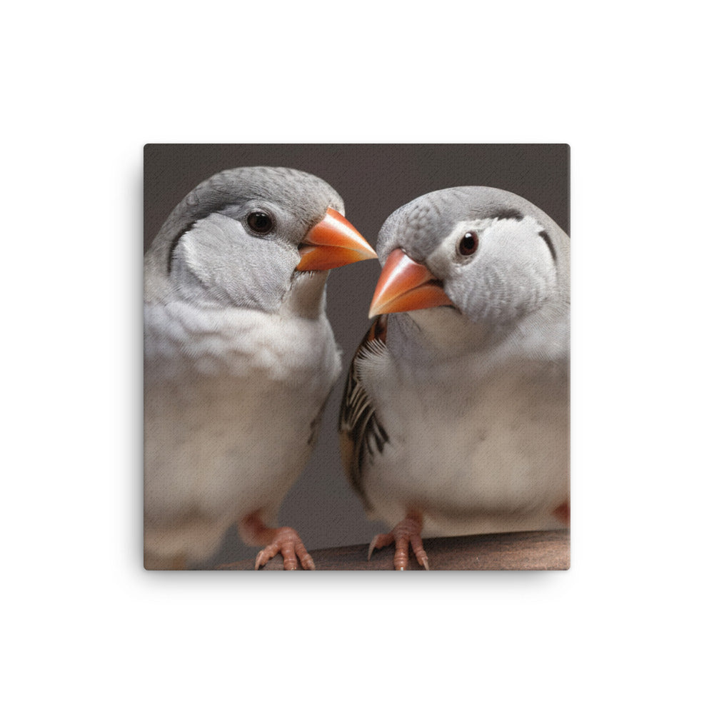 Close-up of Zebra Finches canvas - Posterfy.AI