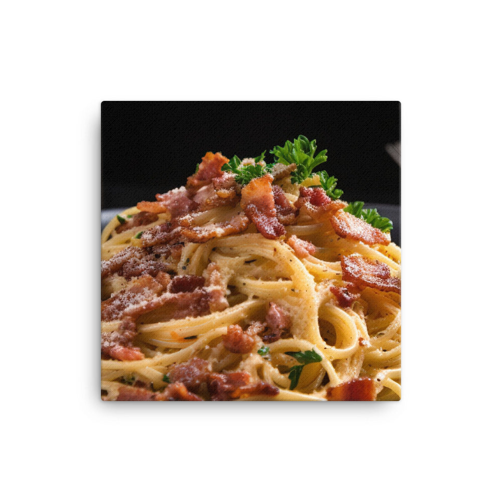 Spaghetti Carbonara with Bacon canvas - Posterfy.AI