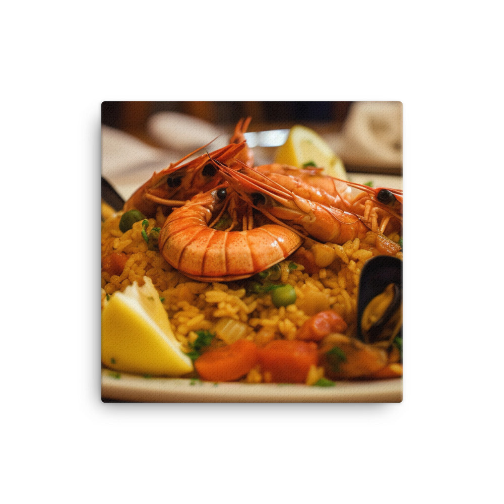 Seafood Paella canvas - Posterfy.AI