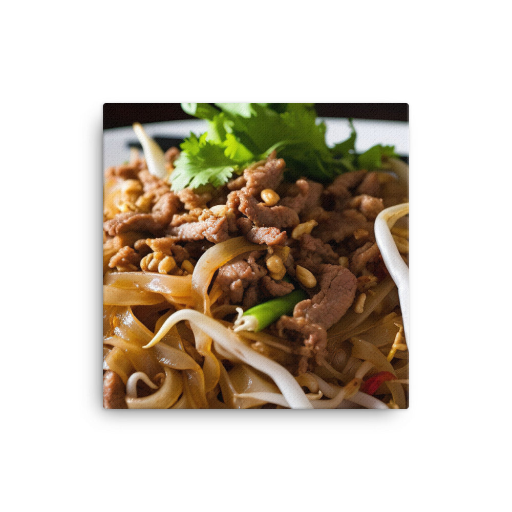 Savory Pad Thai with Beef canvas - Posterfy.AI